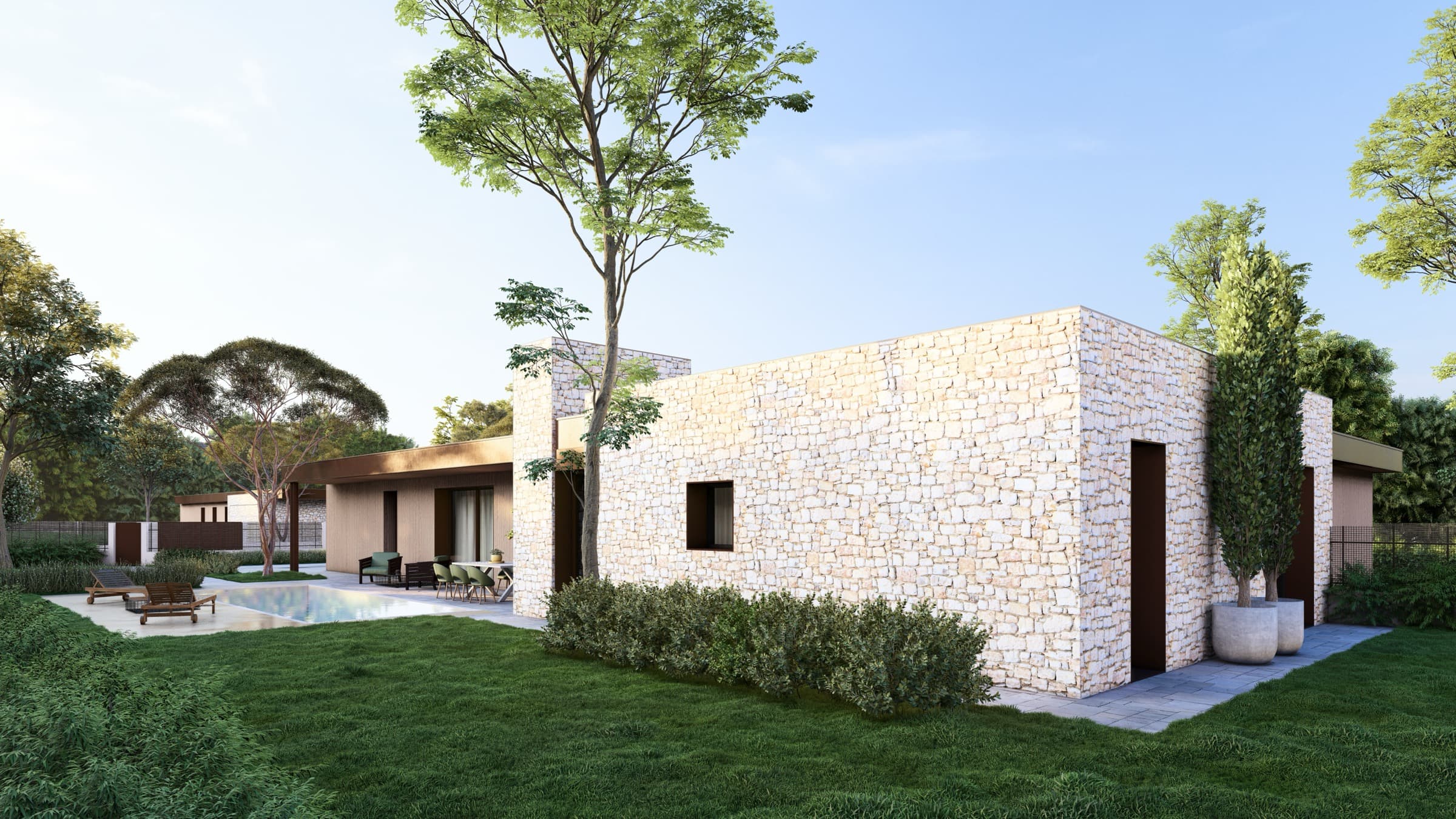 Villa Bifamiliare A — render esterno