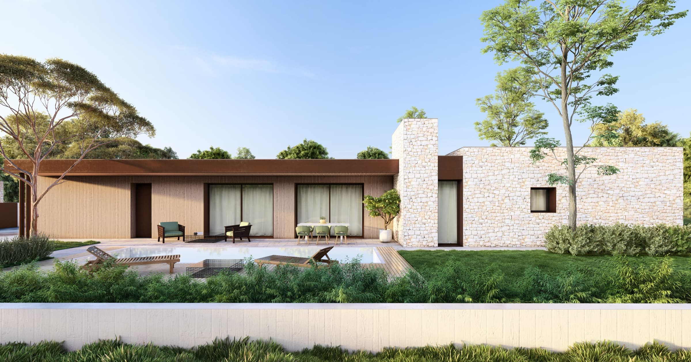 Villa Bifamiliare A — render esterno 2