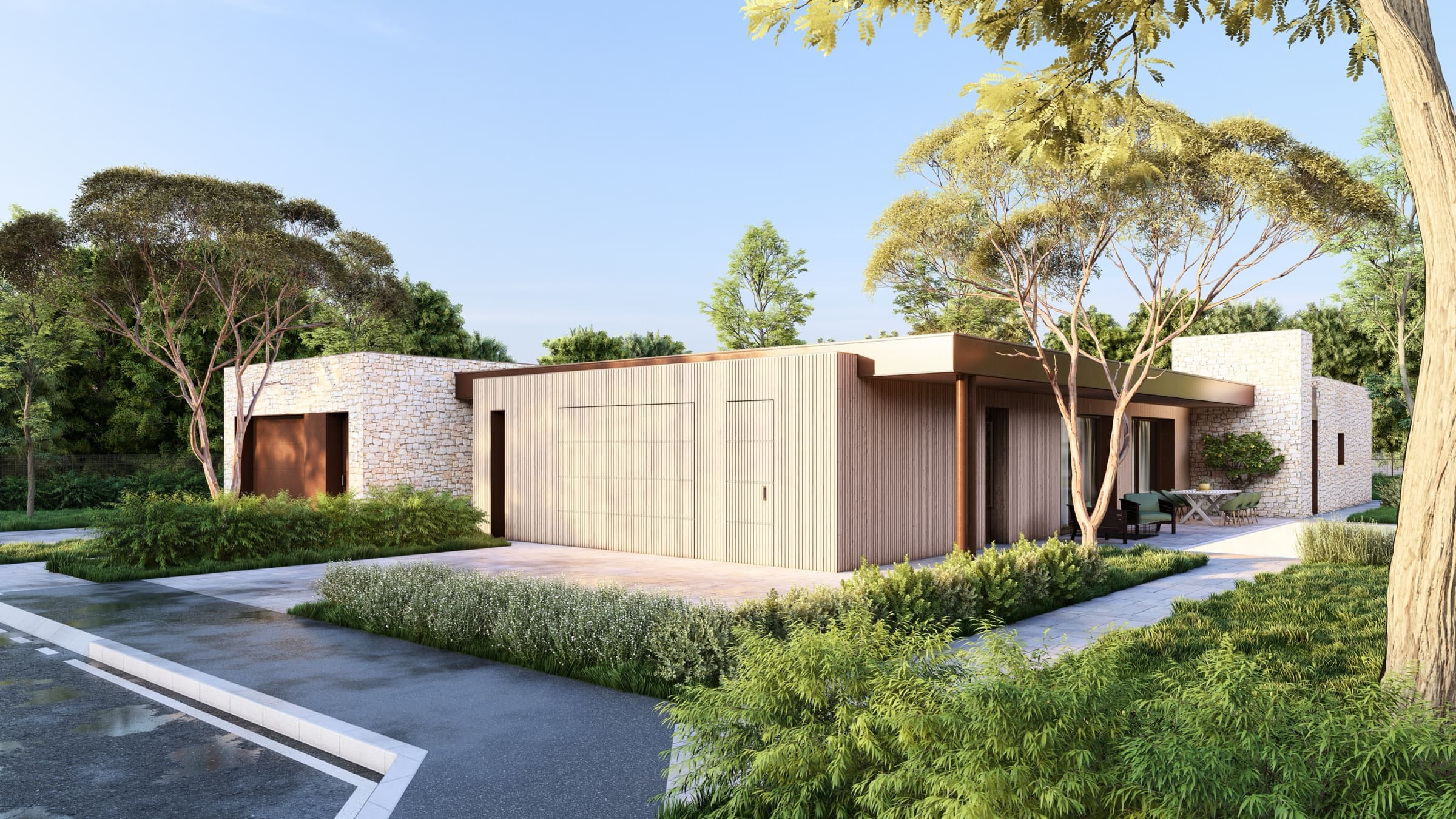 Villa Bifamiliare A — render esterno 4