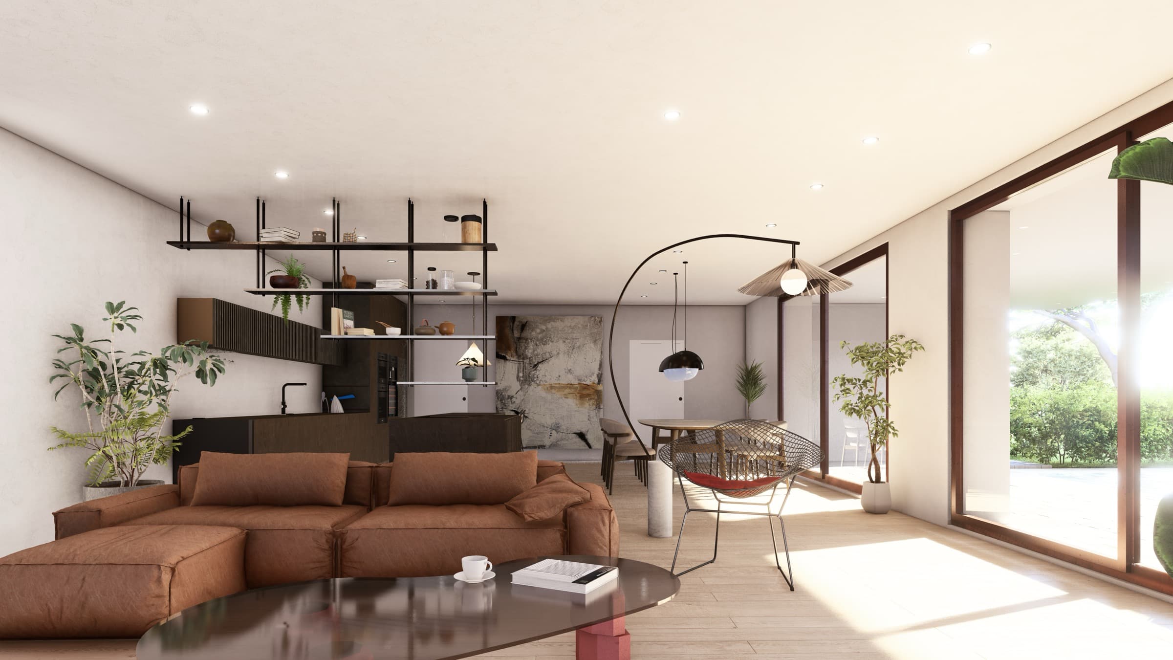Villa Bifamiliare A — render interno 1