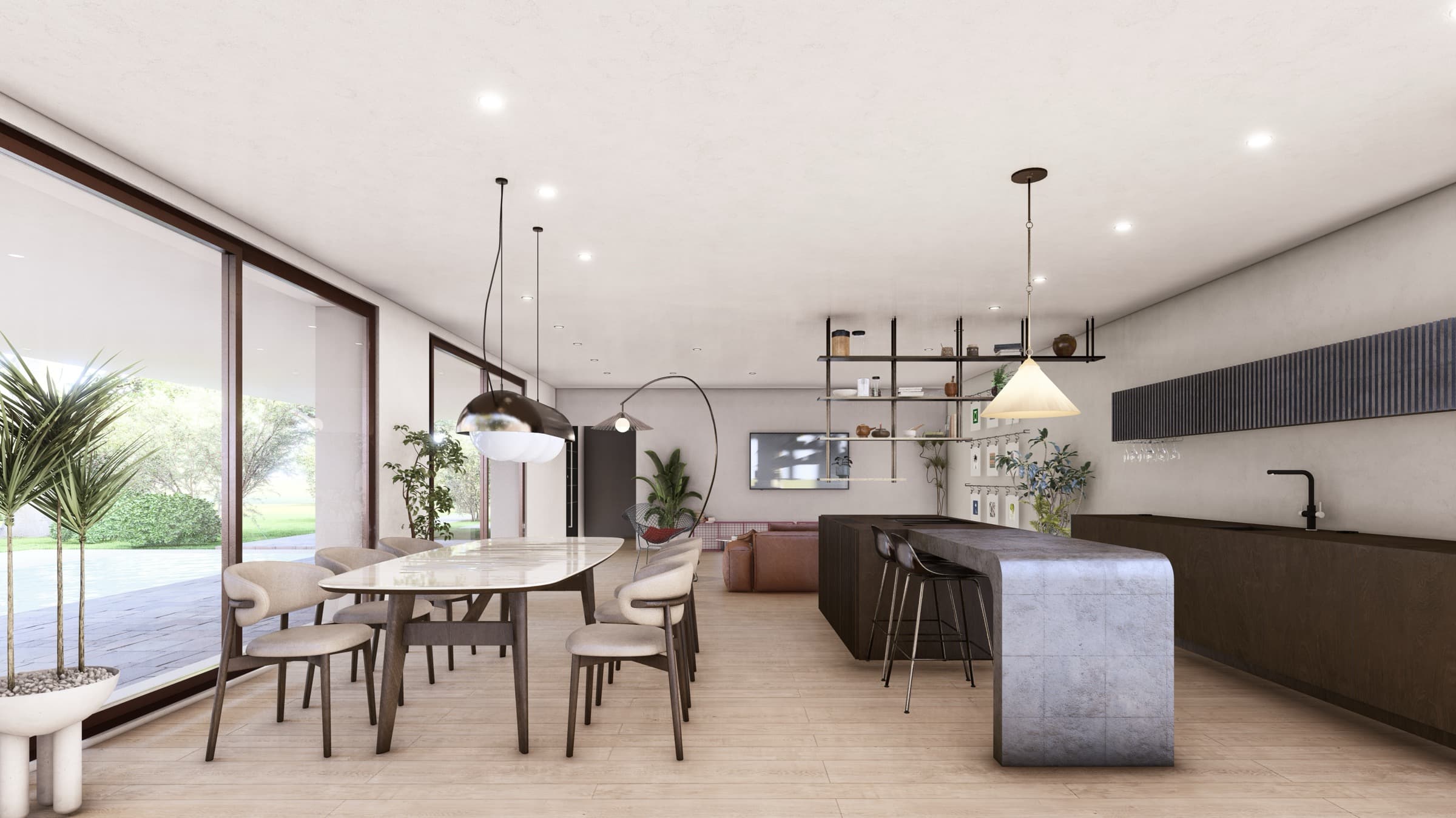 Villa Bifamiliare A — render interno 2