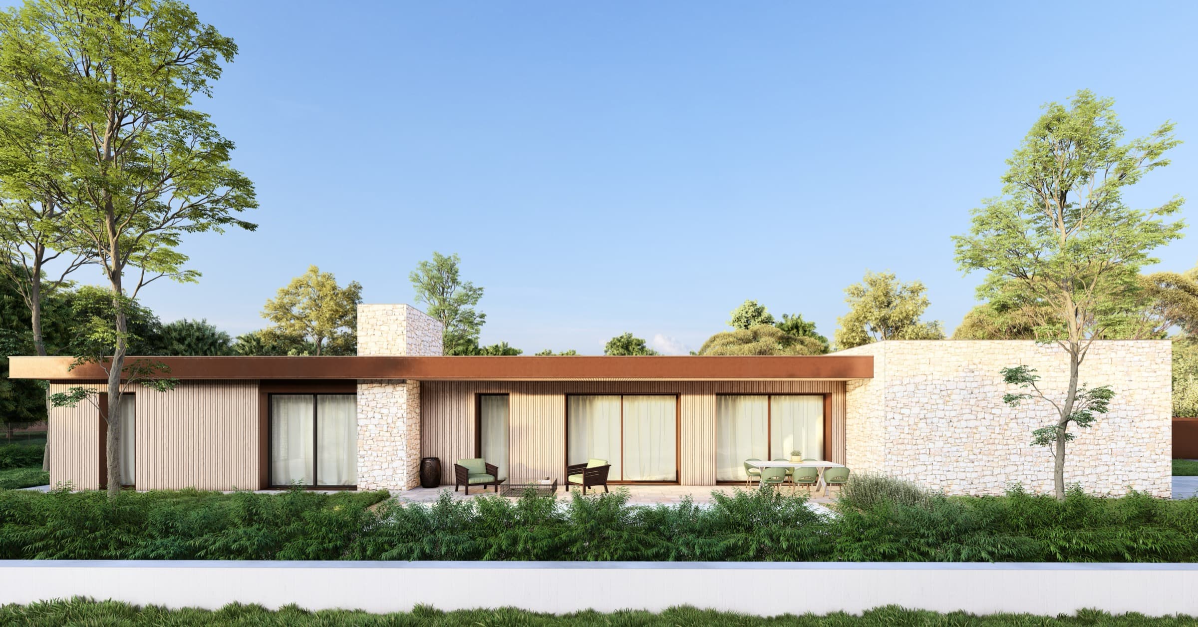 Villa Bifamiliare B — render esterno 1