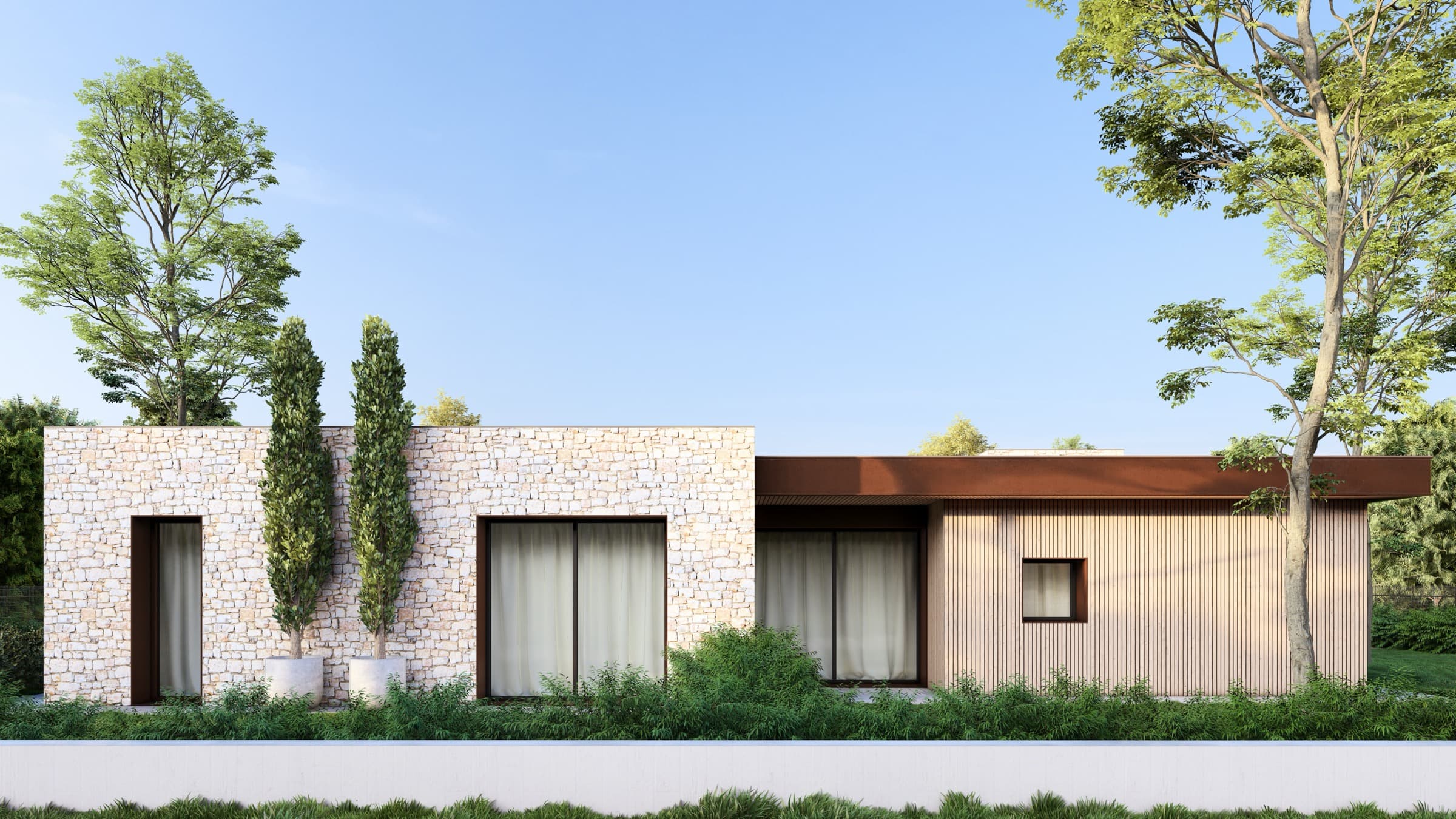 Villa Bifamiliare B — render esterno 2