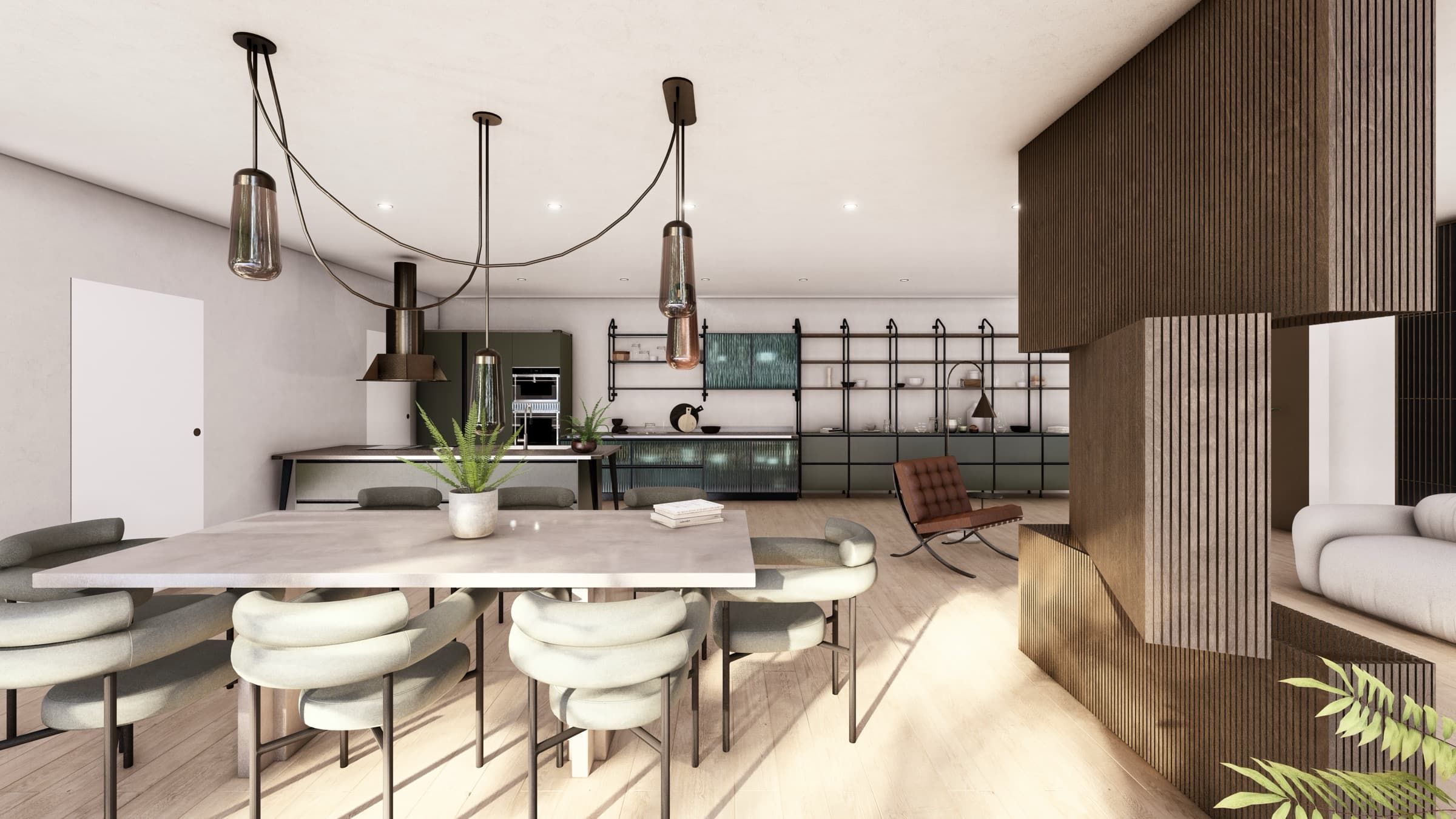 Villa Bifamiliare B — render interno 1