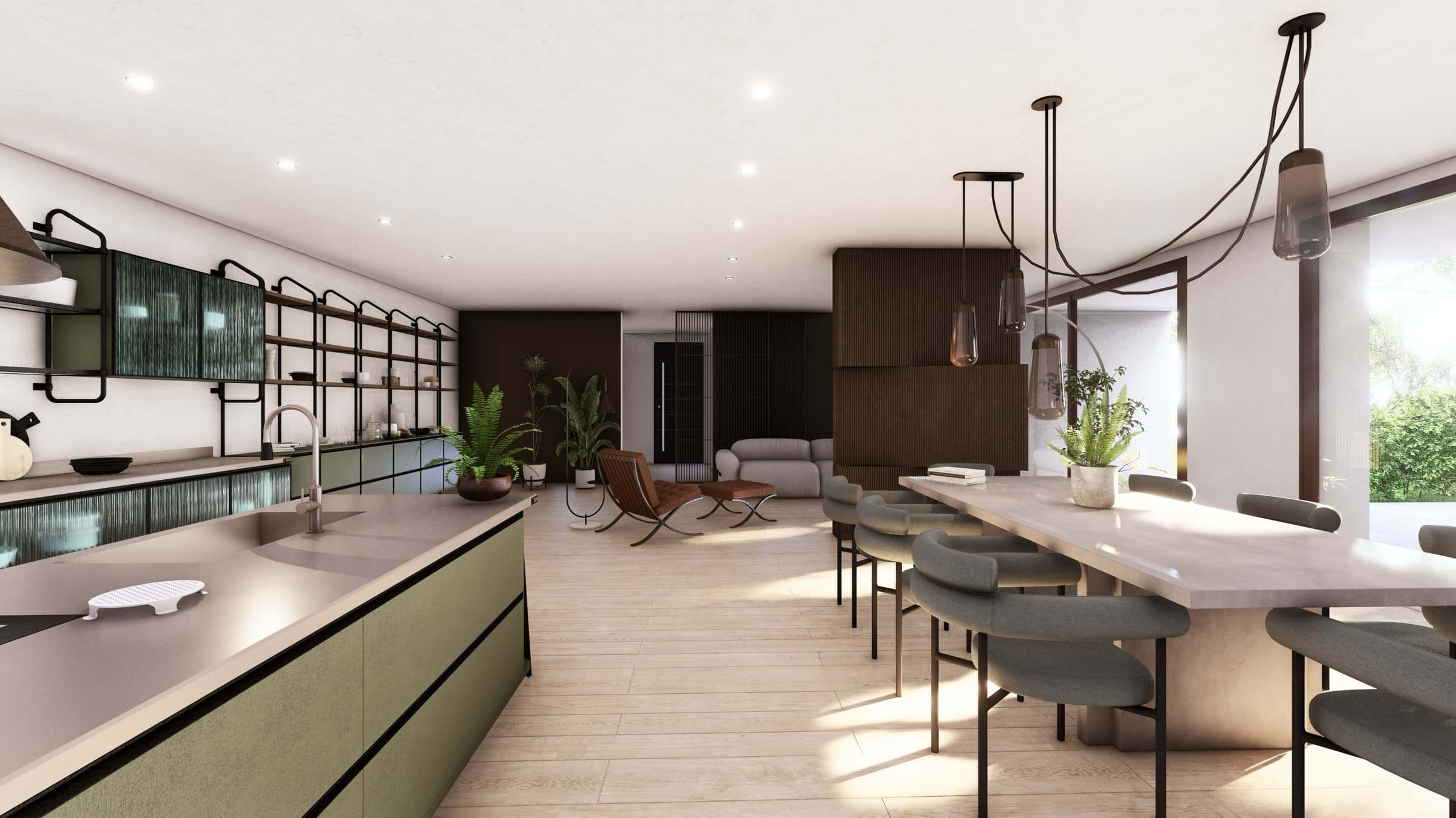 Villa Bifamiliare B — render interno 2